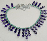 Роскошный комплект с аметистами и изумрудами Серебро 925