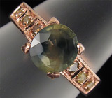 Кольцо из коллекции "Mia" с зеленым сапфиром и бриллиантами Серебро 925