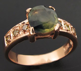 Кольцо из коллекции "Mia" с зеленым сапфиром и бриллиантами Серебро 925