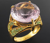 Кольцо из коллекции "Mia" с розовым аметистом и цаворитами Серебро 925