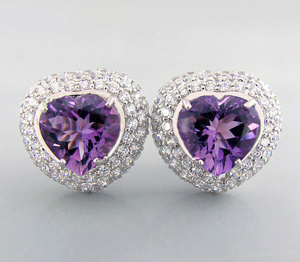 Серьги из коллекции "Sunshine" с аметистами