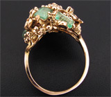 Авторское кольцо с уральскими изумрудами и бриллиантами Золото