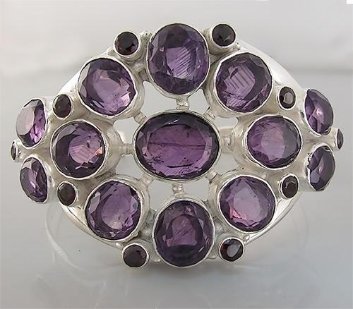 Браслет с аметистами и гранатами