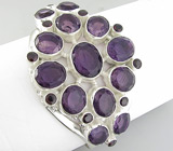 Браслет с аметистами и гранатами Серебро 925