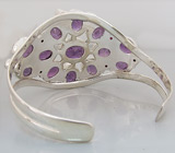 Браслет с аметистами и гранатами Серебро 925