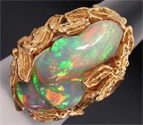 Кольцо с удивительным эфиопским опалом Золото