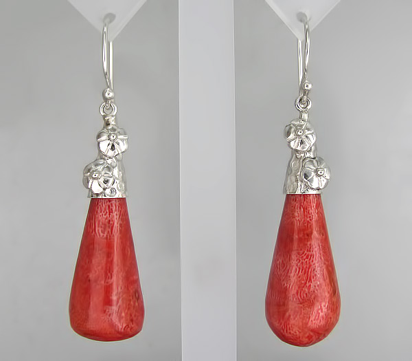 Серьги с кораллами