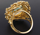 Авторское кольцо с опалом, гранатами с александритовым эффектом и бриллиантами Золото