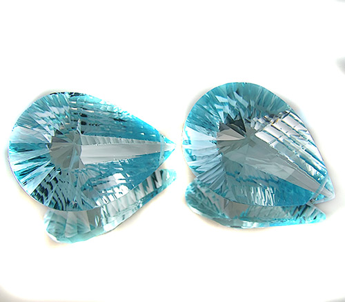 Пара топазов эффектной огранки 46 карат