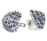 Роскошные серьги с сапфирами Серебро 925