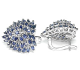 Роскошные серьги с сапфирами Серебро 925