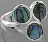 Кольцо "Волшебные Пузыри" с абалоном Серебро 925