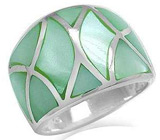 Кольцо "Фрагменты" с зеленым перламутром Серебро 925