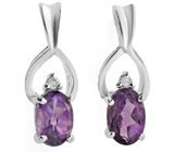 Серьги с аметистами Серебро 925