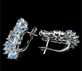 Великолепные серьги с голубыми топазами Серебро 925