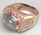 Кольцо из коллекции "Mia" с кабошоном берилла и танзанитами Серебро 925