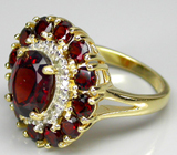 Великолепное кольцо из коллекции "Mia" с гранатами Серебро 925