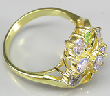 Изящное кольцо из коллекции "Mia" с танзанитами и цаворитами Серебро 925