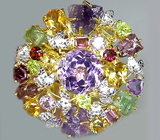 Потрясающее КРУПНОЕ кольцо с самоцветами! Ручная работа Серебро 925