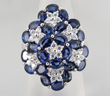 Кольцо из коллекции "Sunshine" с синими сапфирами Серебро 925