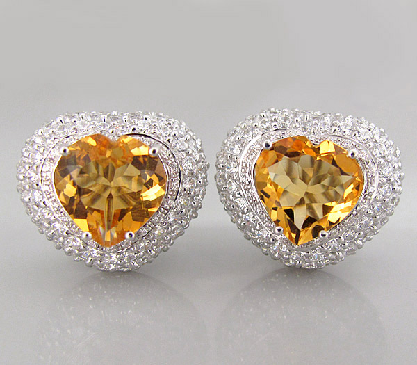 Серьги из коллекции "Sunshine" с золотистыми  цитринами