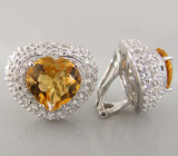 Серьги из коллекции "Sunshine" с золотистыми  цитринами Серебро 925