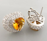 Серьги из коллекции "Sunshine" с золотистыми  цитринами Серебро 925