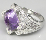 Замечательное кольцо с аметистом эффектной огранки Серебро 925