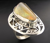 Крупное кольцо с мексиканским кристаллическим опалом Серебро 925