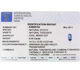 Крупный полихромный танзанит 6,55 карат 