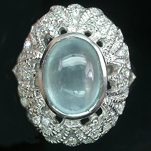 Великолепное кольцо с ярким аквамарином