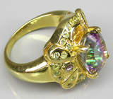 Кольцо из коллекции "Mia" с ярким мистик топазом, аметистами и перидотами Серебро 925