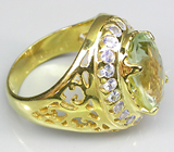 Замечательное кольцо из коллекции "Mia" с зеленым аметистом и танзанитами Серебро 925