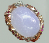 Кольцо с крупным кабошоном халцедона, топазами и сапфирами Серебро 925