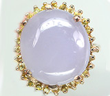 Кольцо с крупным кабошоном халцедона и цитринами Серебро 925