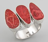 Кольцо с кораллами Серебро 925