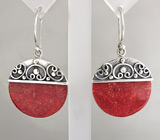 Серьги с кораллами Серебро 925