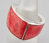 Оригинальное кольцо с кораллами Серебро 925