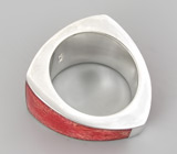 Оригинальное кольцо с кораллами Серебро 925