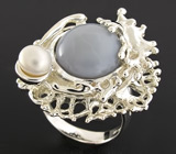 Комплект с халцедоном и жемчугом Серебро 925