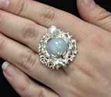 Комплект с халцедоном и жемчугом Серебро 925