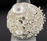 Крупный комплект с жемчугом Серебро 925