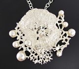 Крупный комплект с жемчугом Серебро 925