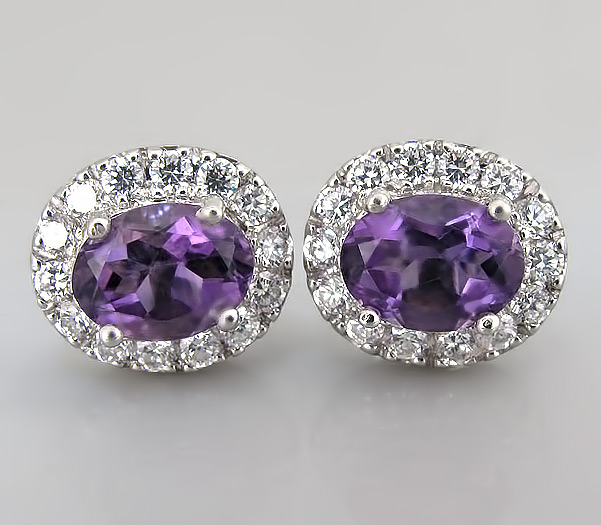 Серьги из коллекции "Sunshine" с аметистами