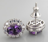 Серьги из коллекции "Sunshine" с аметистами Серебро 925