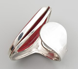 Крупное кольцо с кораллом Серебро 925