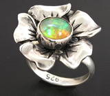 Кольцо-цветок с мексиканским кристаллическим опалом Серебро 925