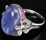 Кольцо с кианитом и пурпурными сапфирами Серебро 925