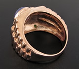 Кольцо с кабошоном танзанита и цаворитами Серебро 925