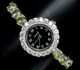 Часы на браслете из перидотов Серебро 925